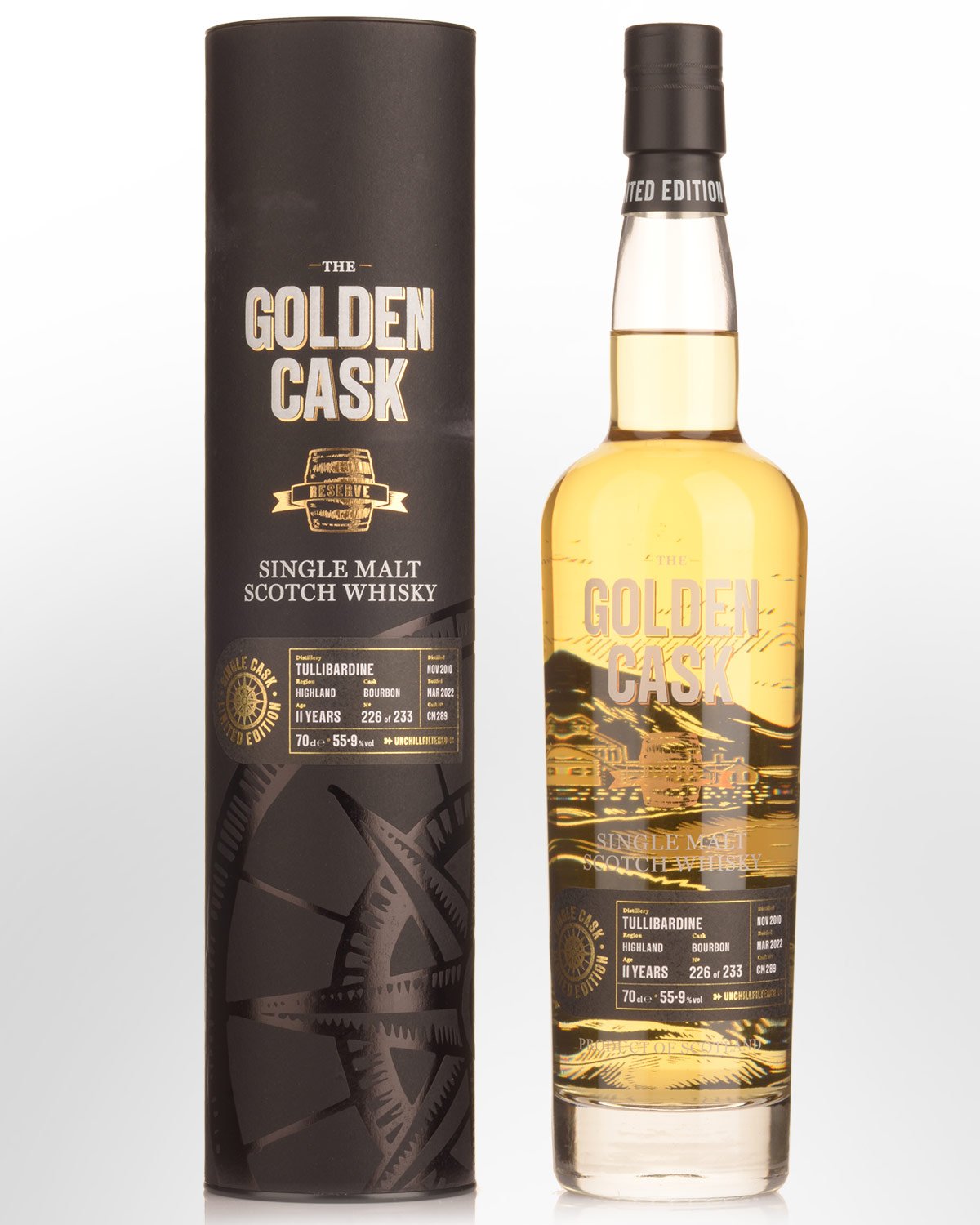 2010 House of MacDuff The Golden Cask Tullibardine 11 Year Old Cask Strength Single Malt Scotch Whisky (700ml)