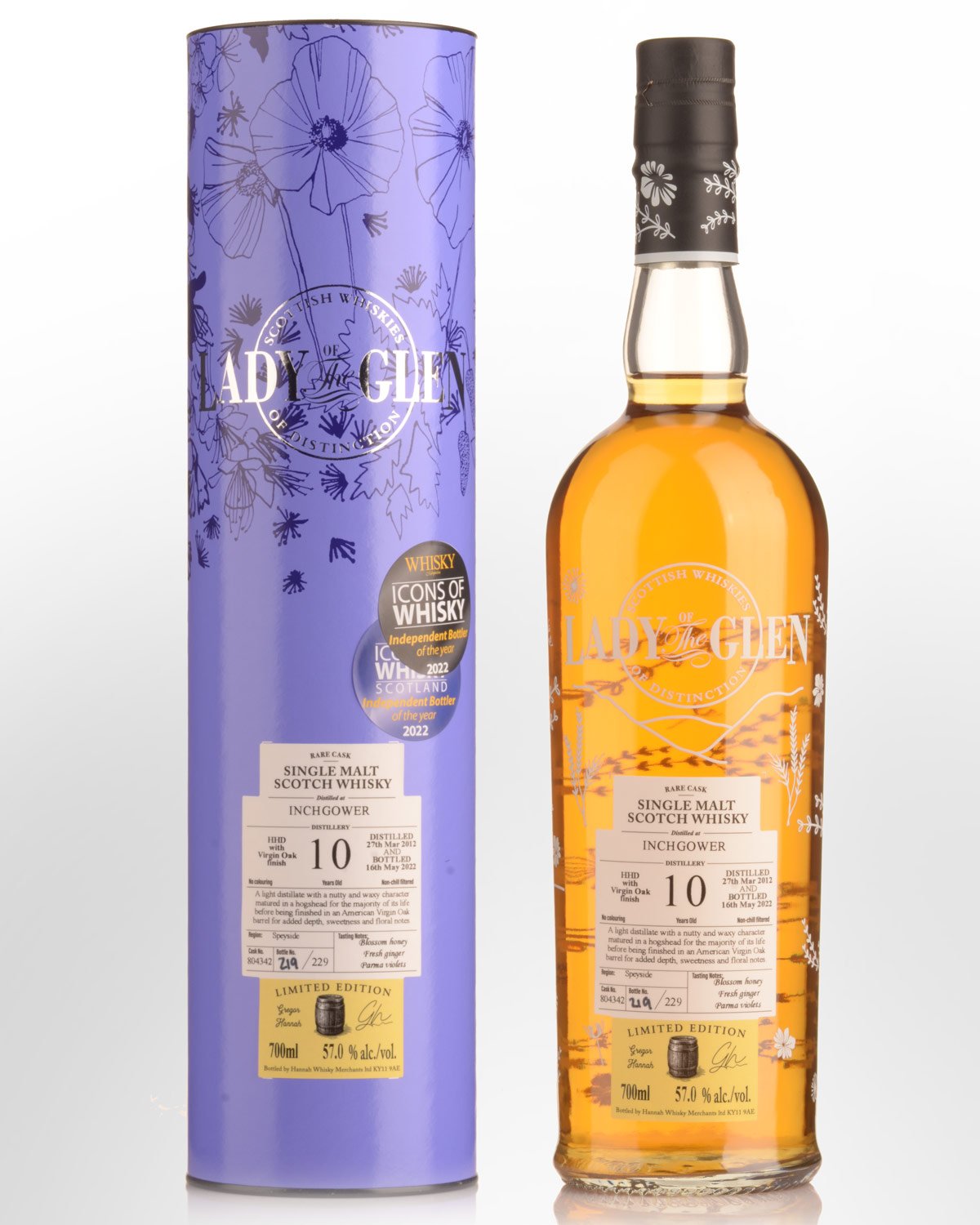 2012 Lady of the Glen Inchgower Single Cask #804342 10 Year Old Cask Strength Single Malt Scotch Whisky (700ml)