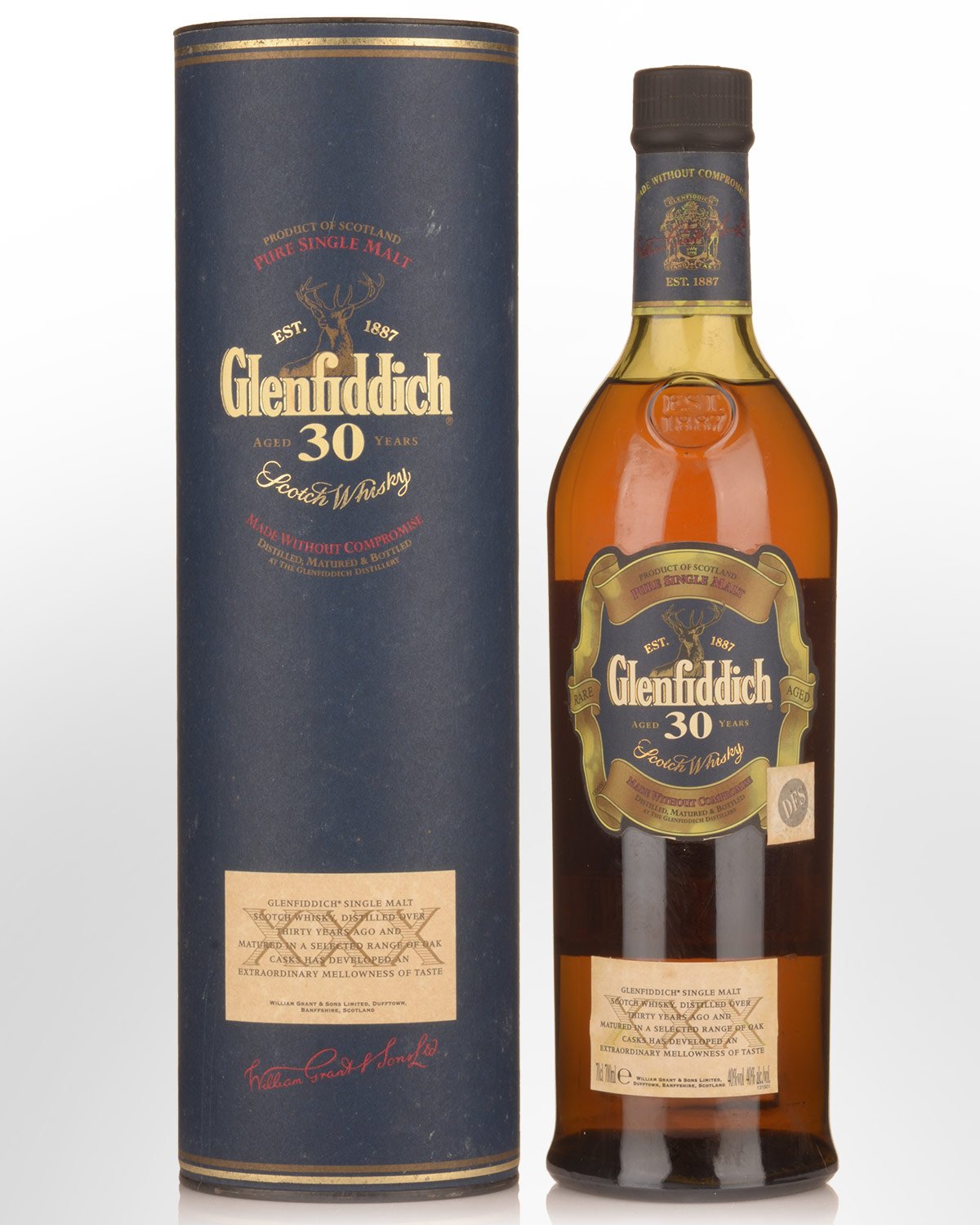 Glenfiddich 30 Year Old Single Malt Scotch Whisky (700ml) - Blue Tin