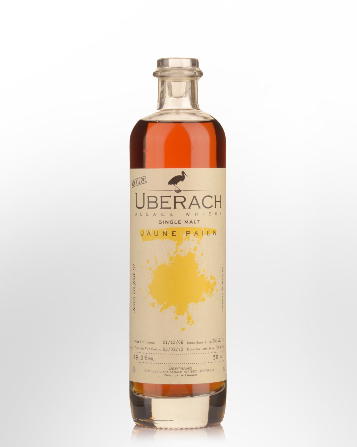 Bertrand Uberach Jaune Paien Single Cask Single Malt French Whisky (500ml)