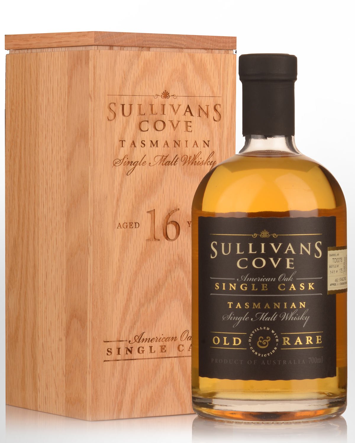 Sullivans Cove Single Cask TD0278 American Oak 16 Year Old Single Malt Australian Whisky (700ml)