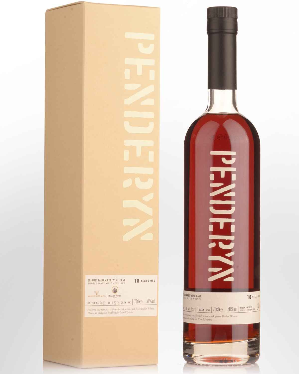 Penderyn 18 Year Old Red Wine Cask Finish Single Cask Single Malt Welsh Whisky (700ml) - Australian Exclusive