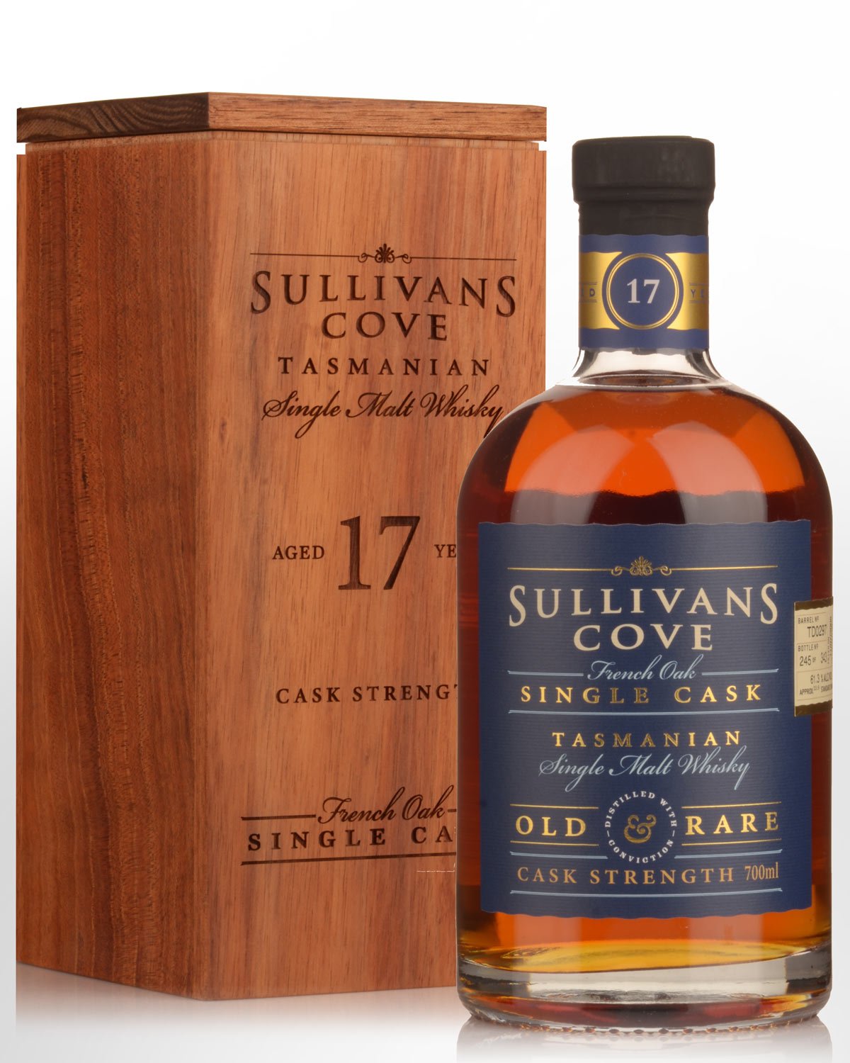 Sullivans Cove Single Cask TD0297 French Oak 17 Year Old Cask Strength Single Malt Australian Whisky (700ml)
