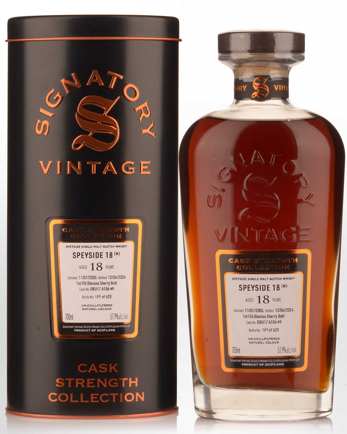 2005 Signatory Vintage Speyside 18 (M) 18 Year Old Cask Strength Single Malt Scotch Whisky (700ml)
