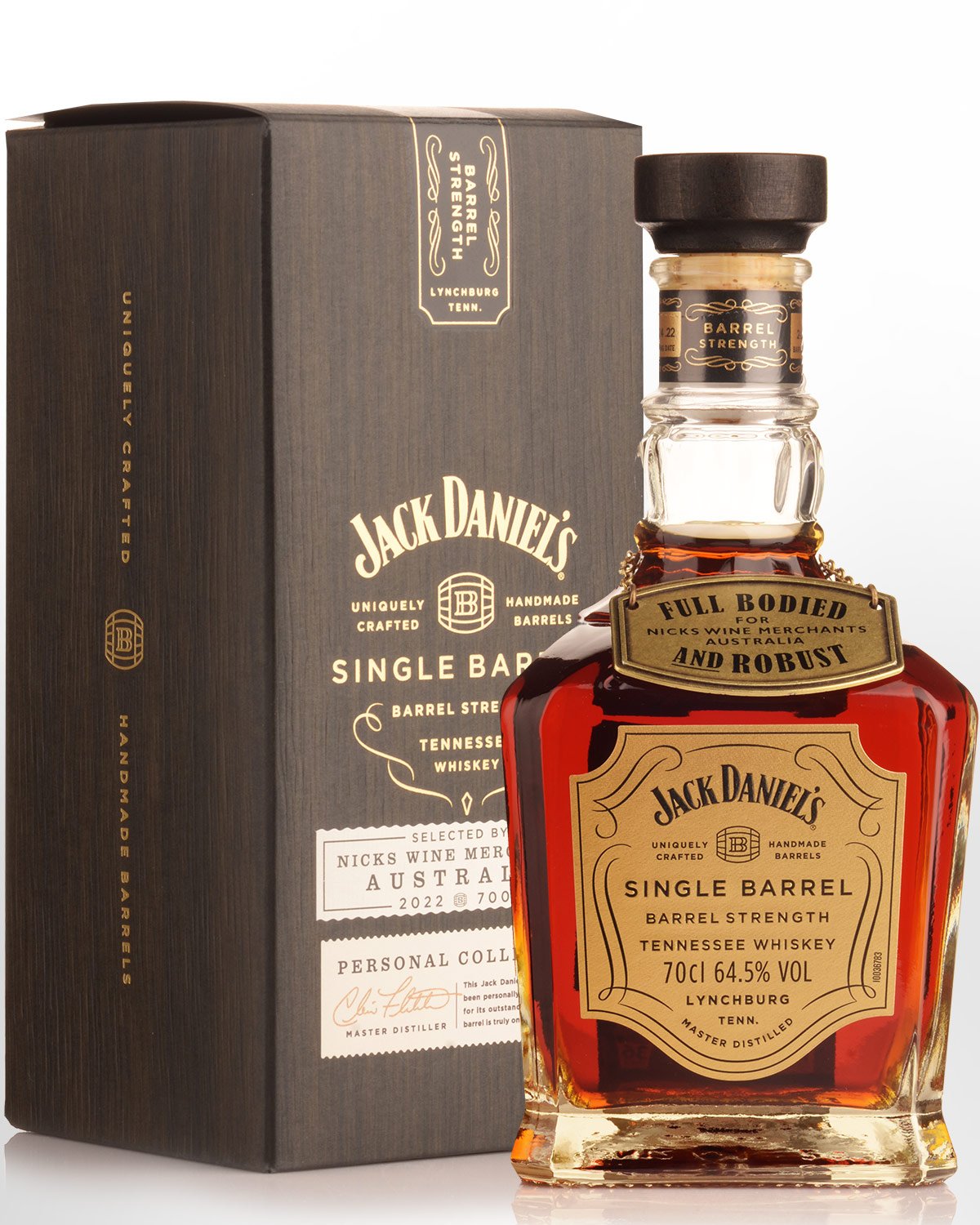Jack Daniels Single Barrel Nicks Wine Merchants Australian Exclusive Barrel Strength Tennessee Whiskey (700ml) - 64.5%