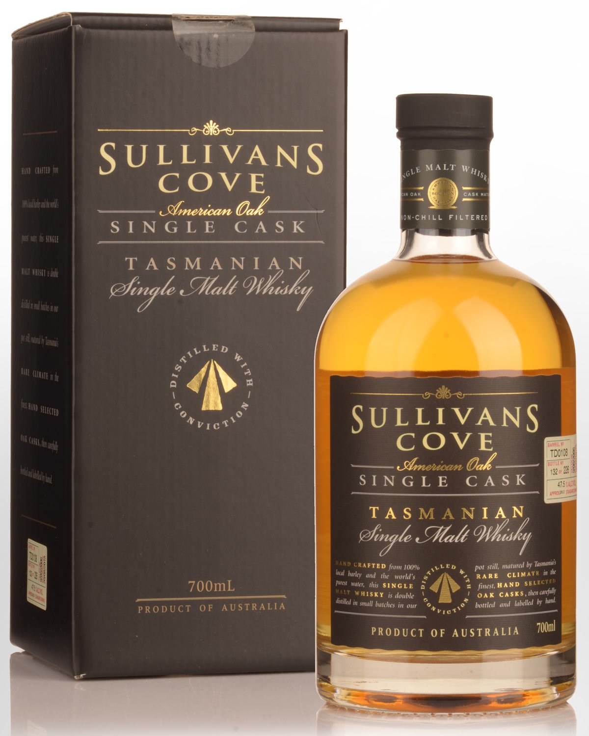 Sullivans Cove Single Cask American Oak Barrel TD0108 Single Malt Australian Whisky (700ml) - 2018 Bottling