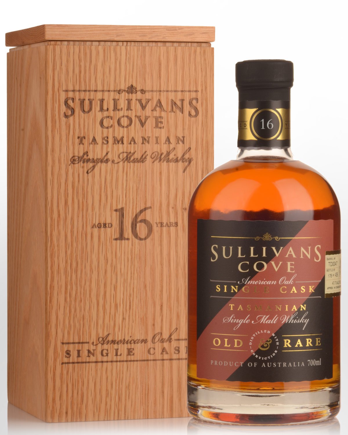 Sullivans Cove Single Cask TD0047 American Oak Second Fill 16 Year Old Single Malt Australian Whisky (700ml)