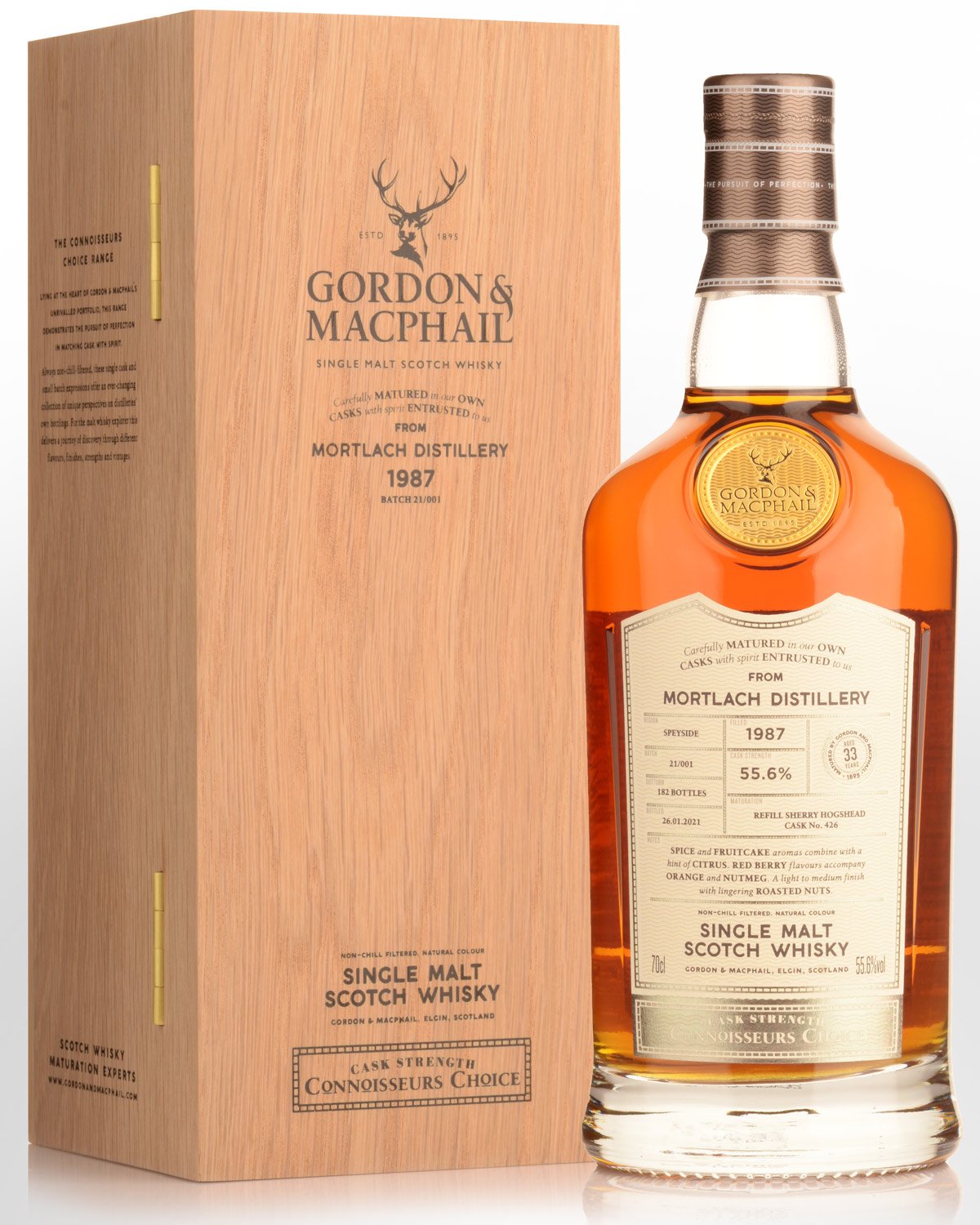 1987 Gordon & Macphail Connoisseurs Choice Mortlach 33 Year Old Cask Strength Single Malt Scotch Whisky (700ml)