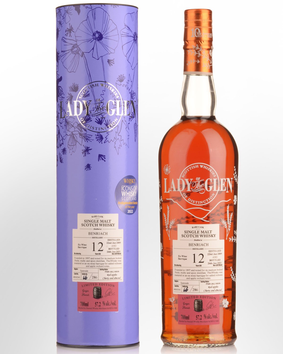 2009 Lady of the Glen Benriach Single Cask #800341 12 Year Old Cask Strength Single Malt Scotch Whisky (700ml)