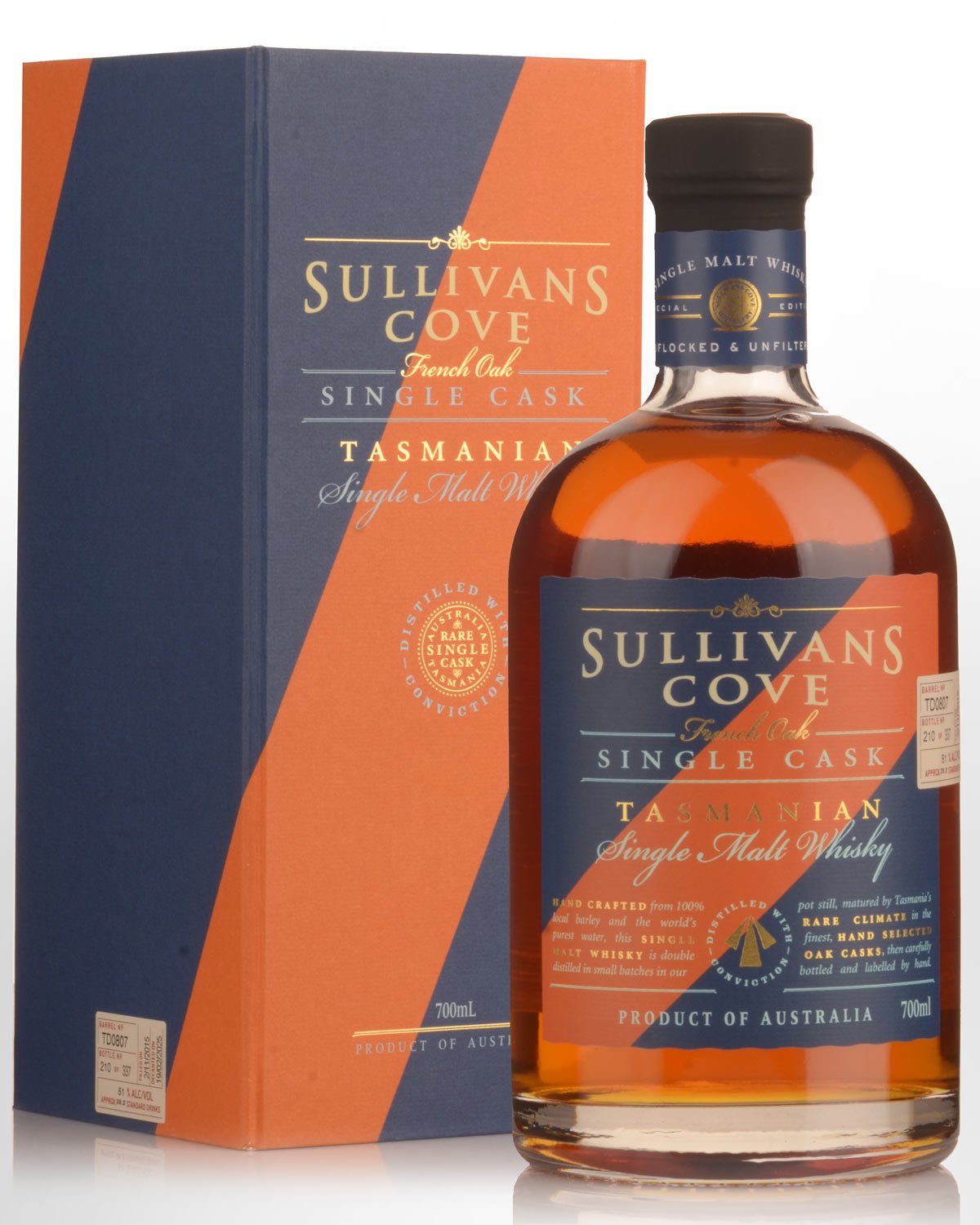 Sullivans Cove Single Cask TD0807 French Oak Ex-Apera Single Malt Australian Whisky (700ml)