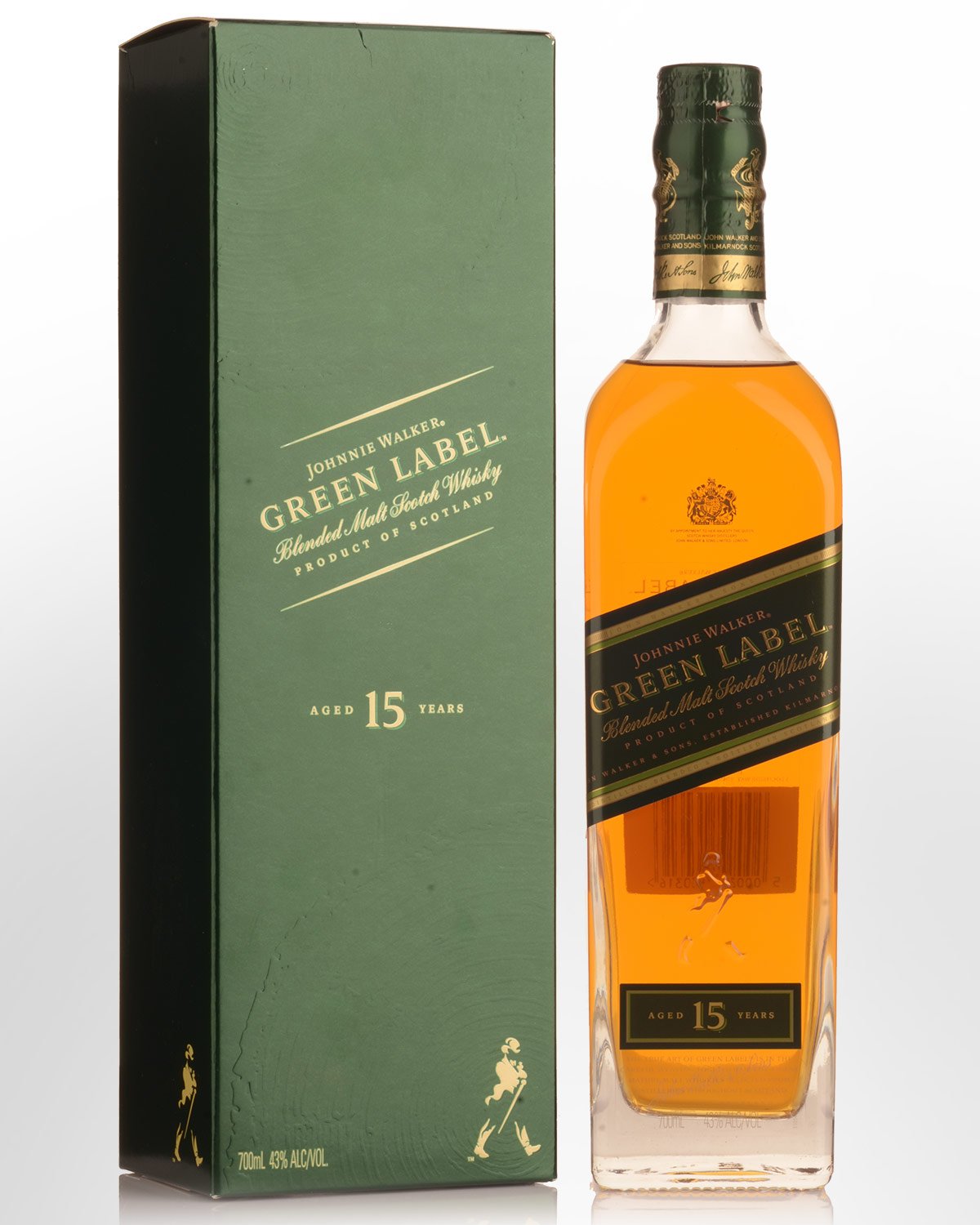 Johnnie Walker Green Label 15 Year Old Blended Malt Scotch Whisky (700ml) - Older Packaging
