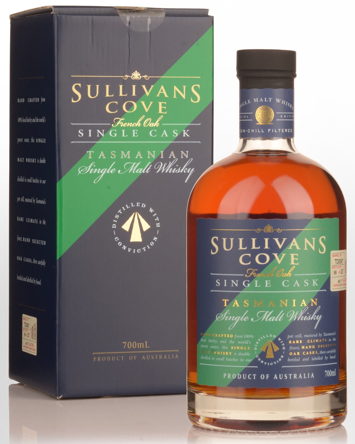 Sullivans Cove Single Cask TD0097 French Oak Ex-White Wine Cask Single Malt Australian Whisky (700ml)