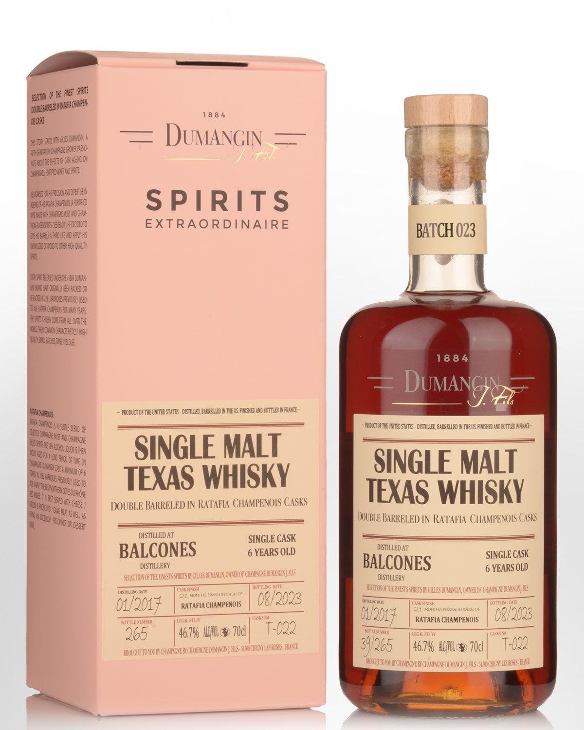 2017 Dumangin Balcones Batch 023 Single Cask 6 Year Old Single Malt American Whisky (700ml)