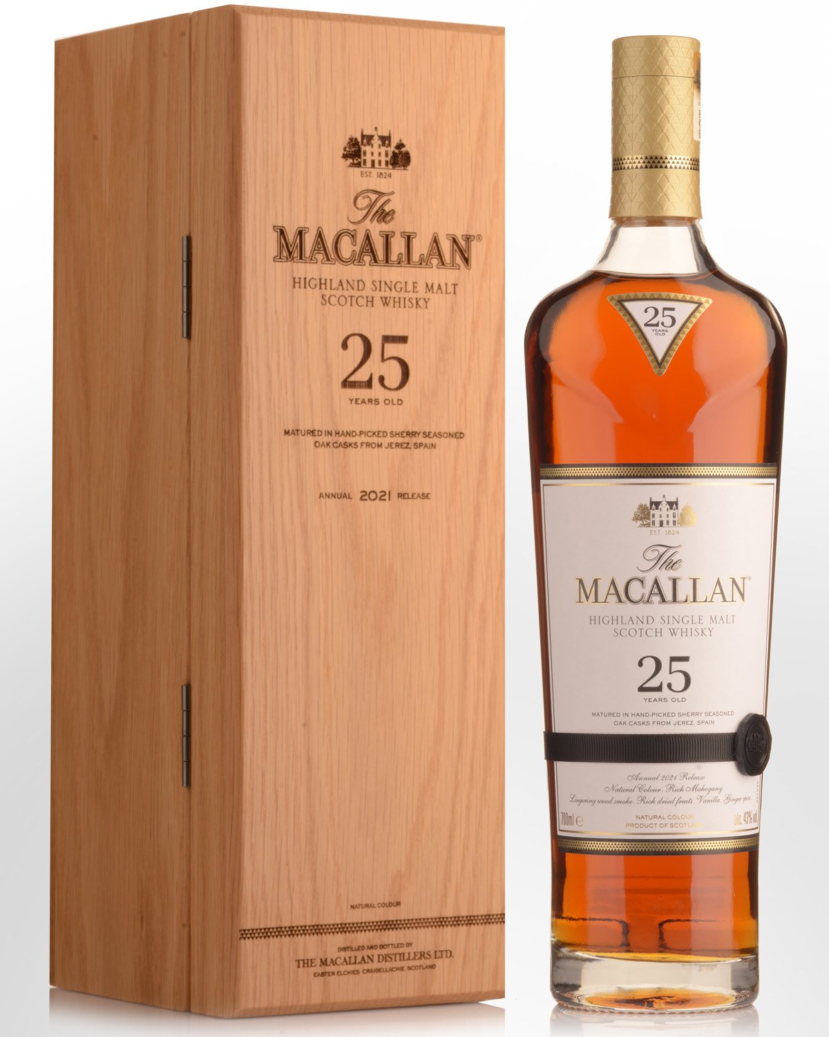 The Macallan 25 Year Old Single Malt Scotch Whisky (700ml) - Annual 2021 Release