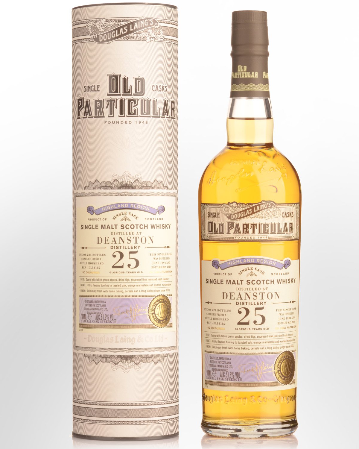 1994 Douglas Laing & Co. Old Particular Single Cask Deanston 25 Year Old Cask Strength Single Malt Scotch Whisky (700ml)
