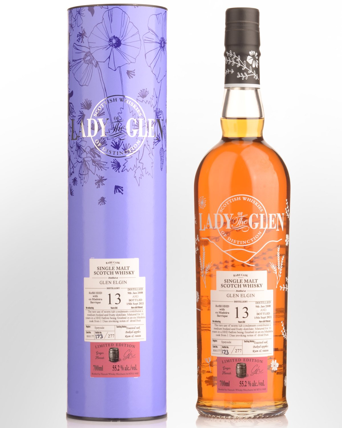 2008 Lady of the Glen Glen Elgin Single Cask #800177 13 Year Old Cask Strength Single Malt Scotch Whisky (700ml)