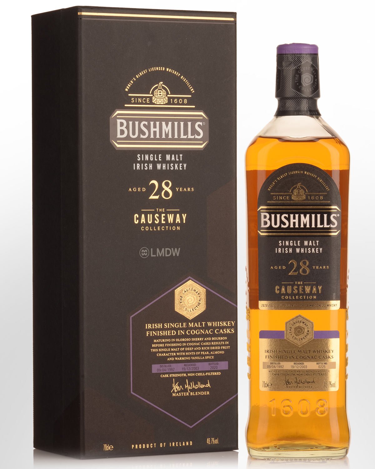 1992 Bushmills Causeway Collection Cognac Cask Finish Cask Strength Single Malt Irish Whiskey (700ml) - LMDW Exclusive
