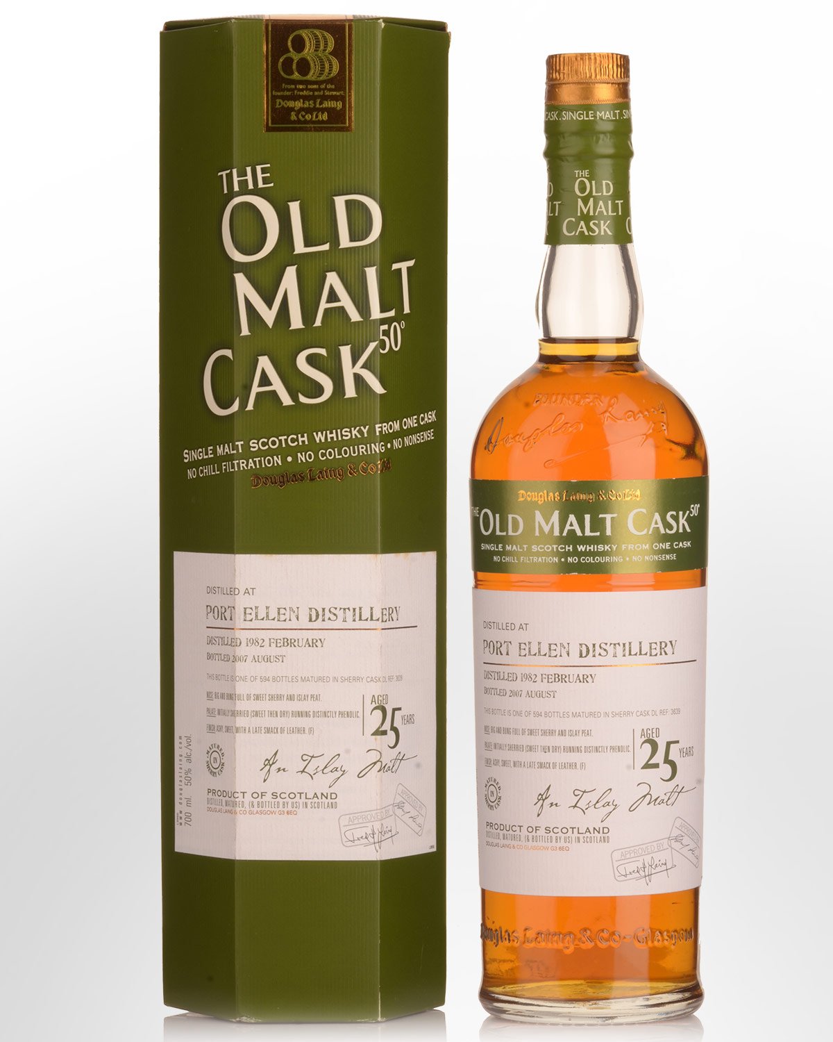 1982 Douglas Laing & Co. The Old Malt Cask 50° Port Ellen 25 Year Old Single Malt Scotch Whisky (700ml)