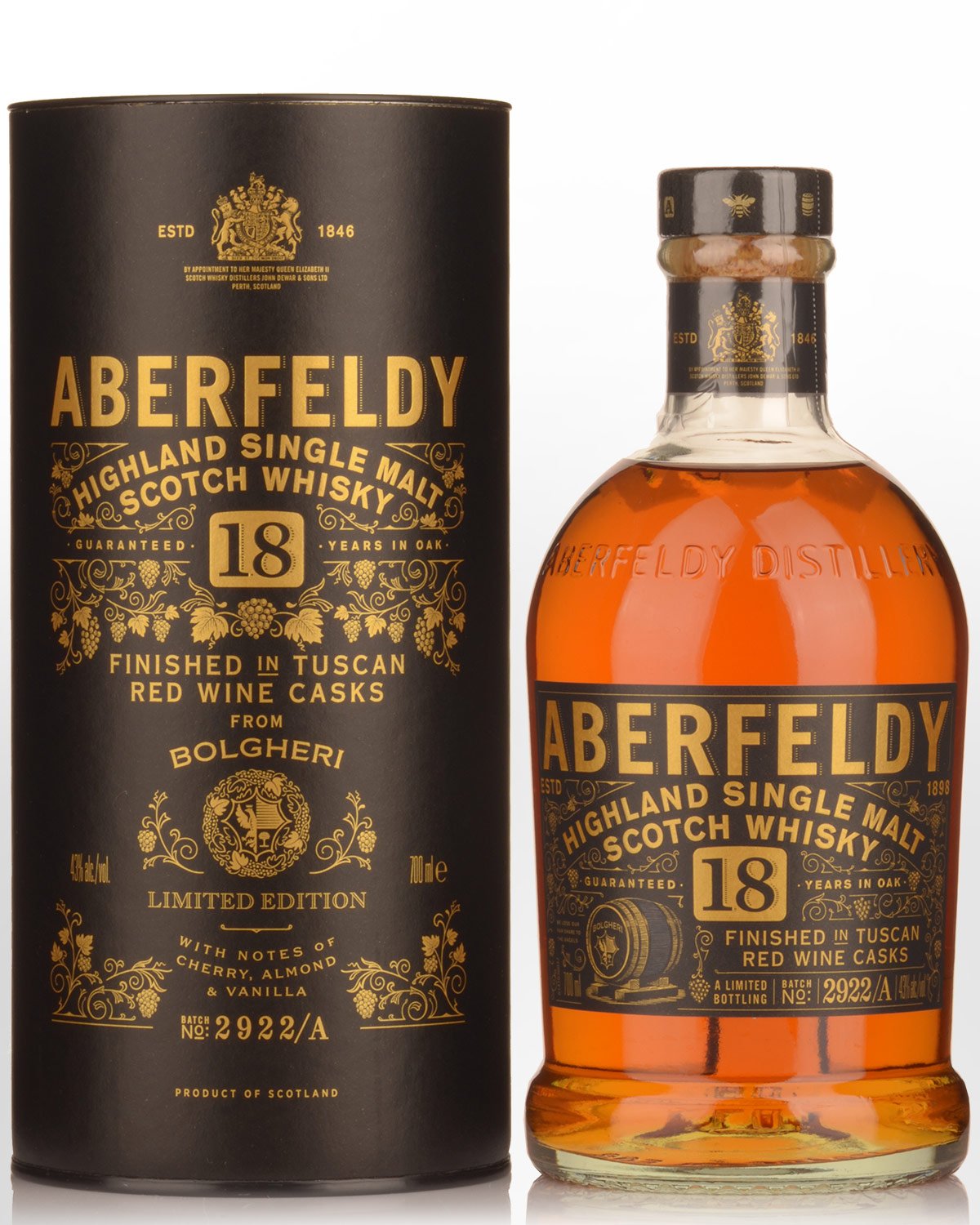 Aberfeldy 18 Year Old Bolgheri Tuscan Cask Finish Single Malt Scotch Whisky (700ml)