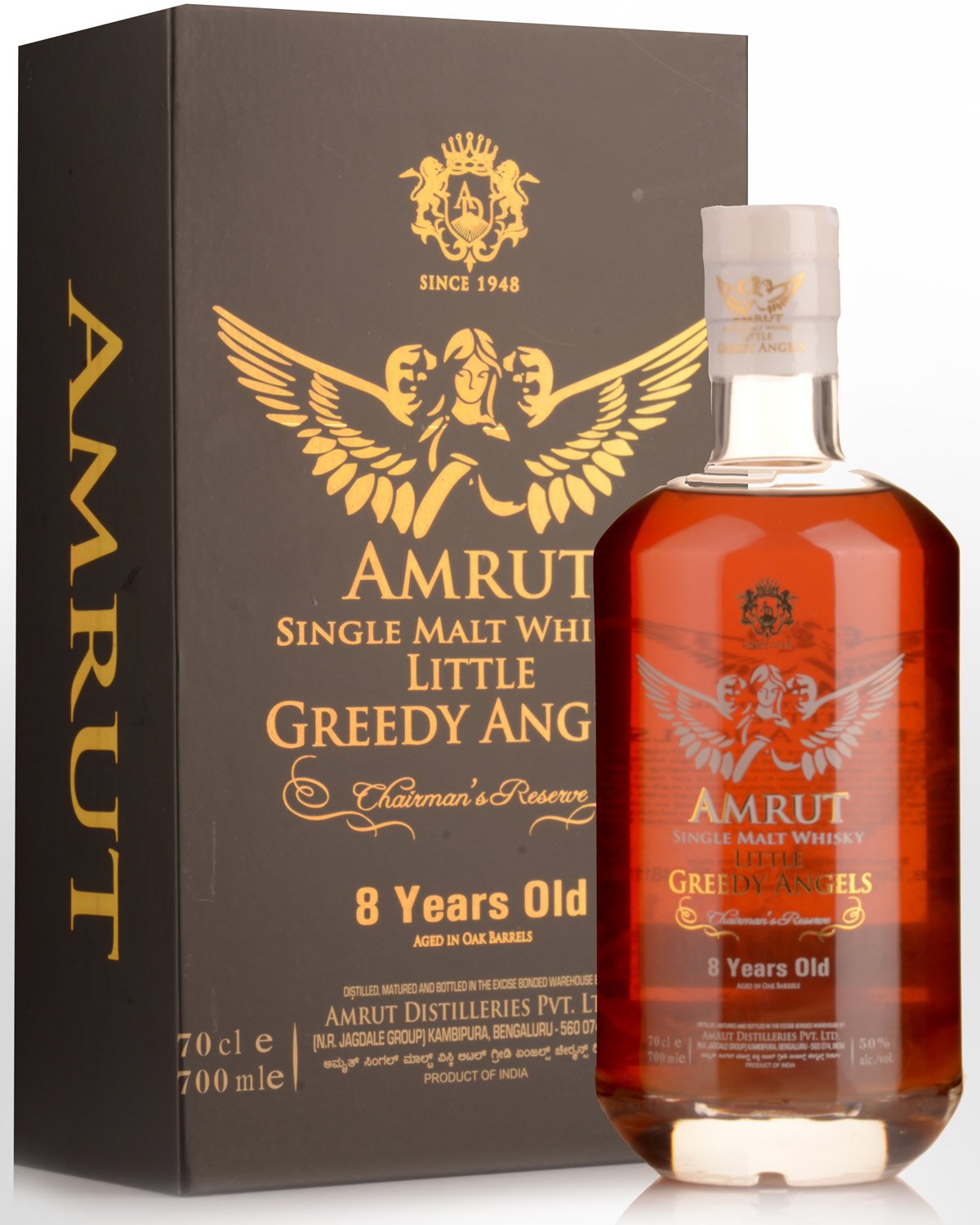 Amrut Little Greedy Angels Chairman's Reserve 8 Year Old Single Malt Indian Whisky (700ml)