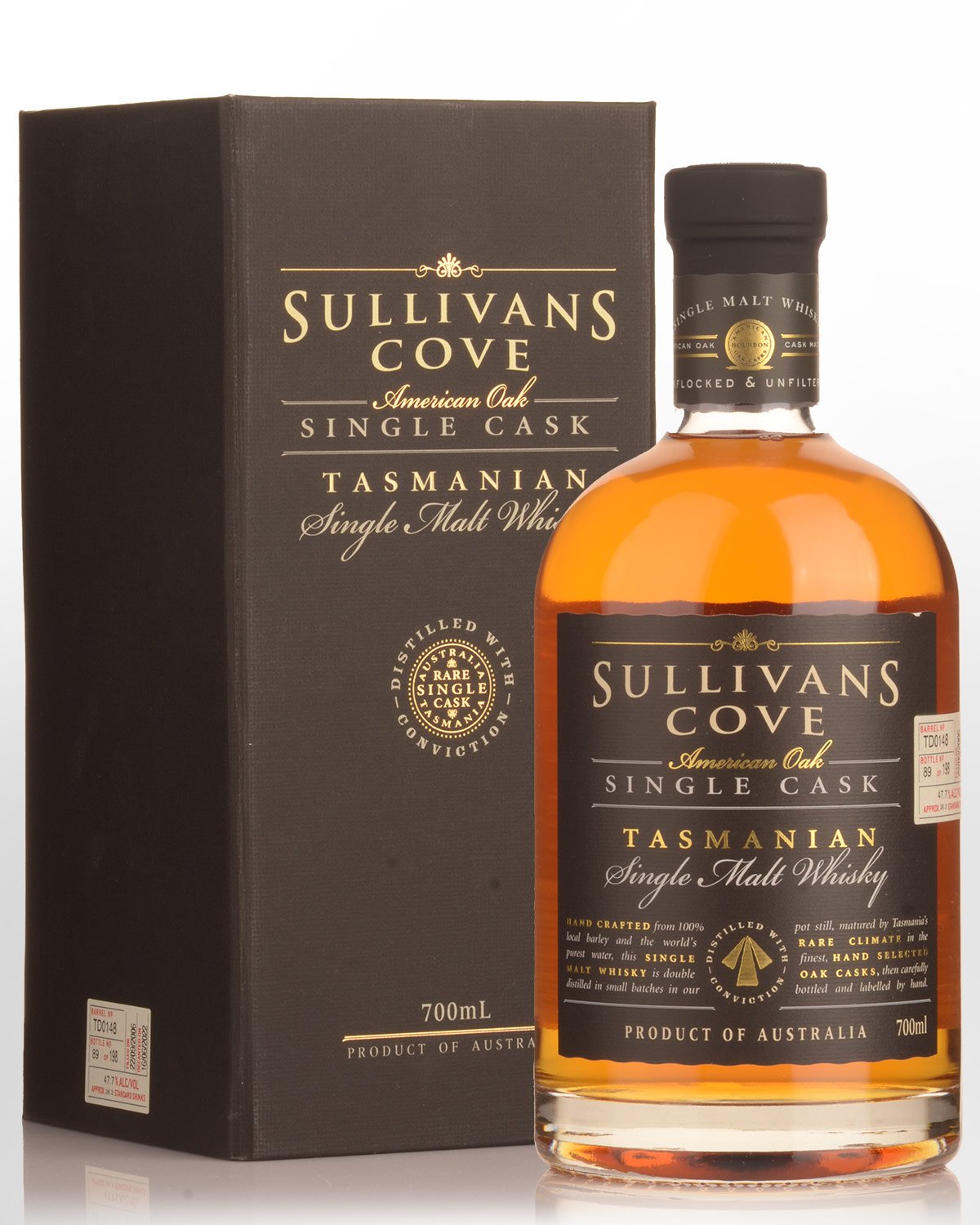 Sullivans Cove Single Cask American Oak Barrel TD0148 Single Malt Australian Whisky (700ml)