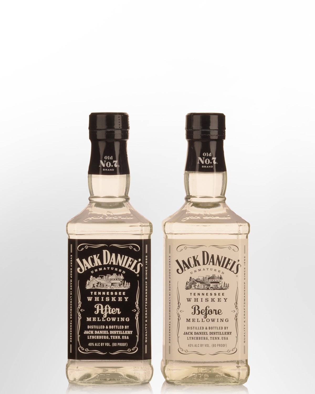 Jack Daniels Before and After Charcoal Mellowing (2 x 375ml)