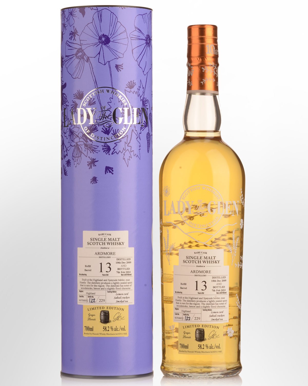 2009 Lady of the Glen Ardmore Single Cask #90708852 13 Year Old Cask Strength Single Malt Scotch Whisky (700ml)