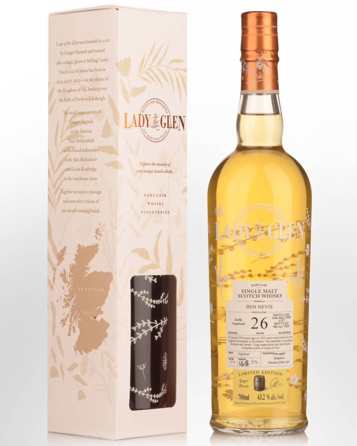 1998 Lady of the Glen Ben Nevis Single Cask #176 26 Year Old Cask Strength Single Malt Scotch Whisky (700ml)