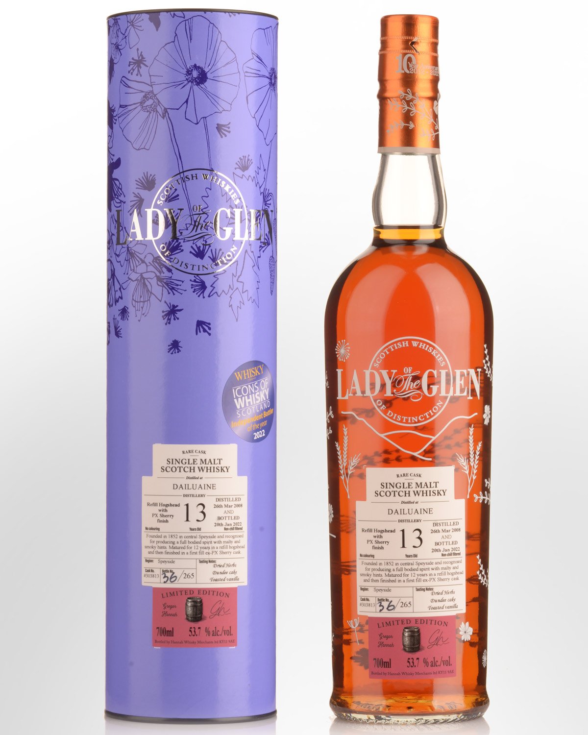 2008 Lady of the Glen Dailuaine Single Cask #303813 13 Year Old Cask Strength Single Malt Scotch Whisky (700ml)