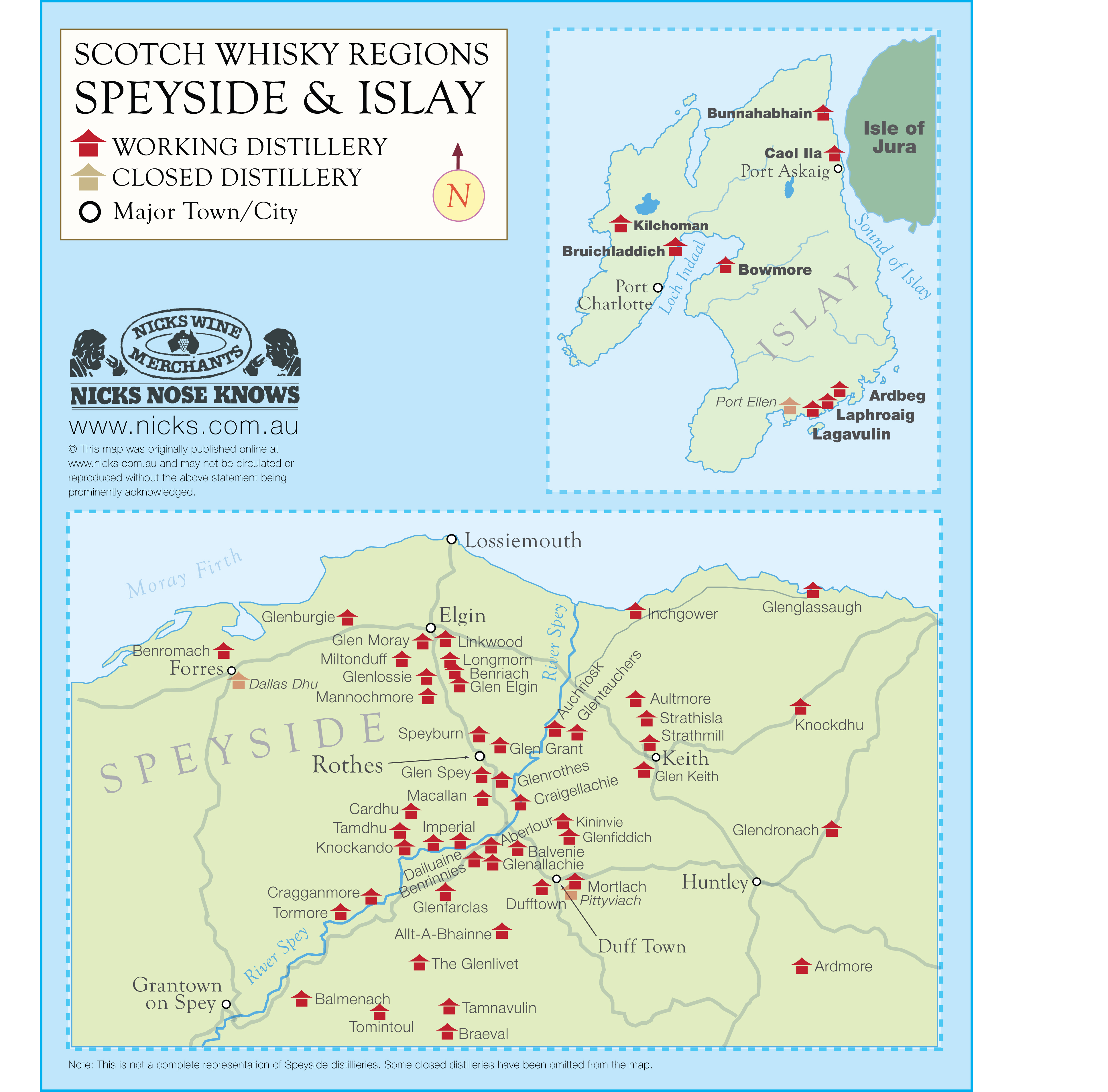 Map of Speyside and Islay
