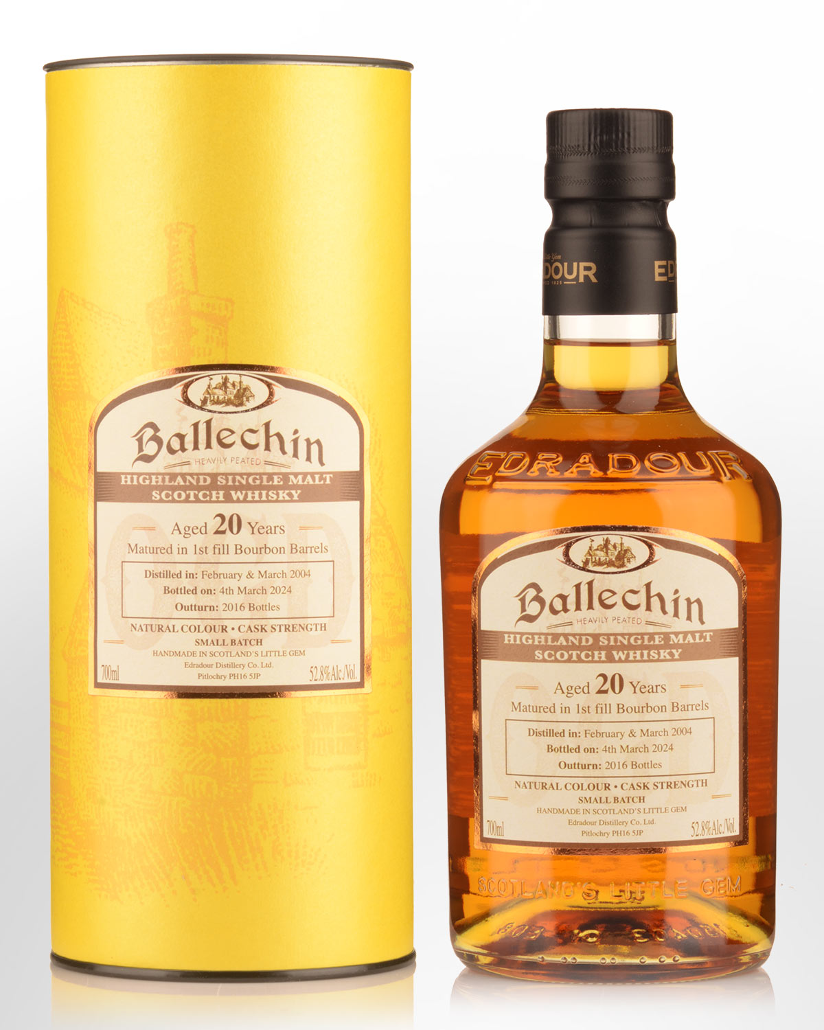 2004 Edradour Ballechin Bourbon Cask Matured 20 Year Old Cask Strength Single Malt Scotch Whisky (700ml)