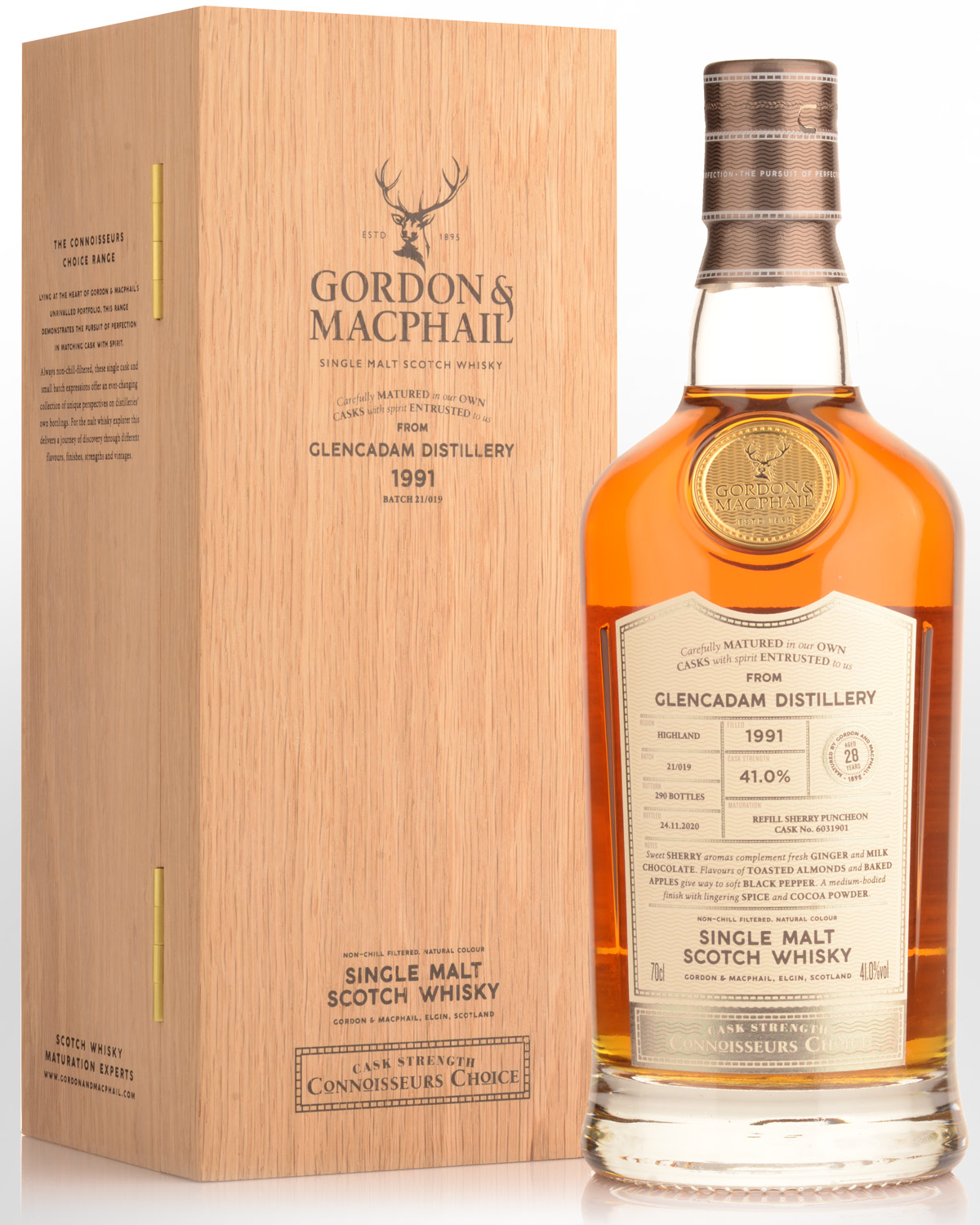 1991 Gordon & Macphail Connoisseurs Choice Glencadam 28 Year Old Cask Strength Single Malt Scotch Whisky (700ml)