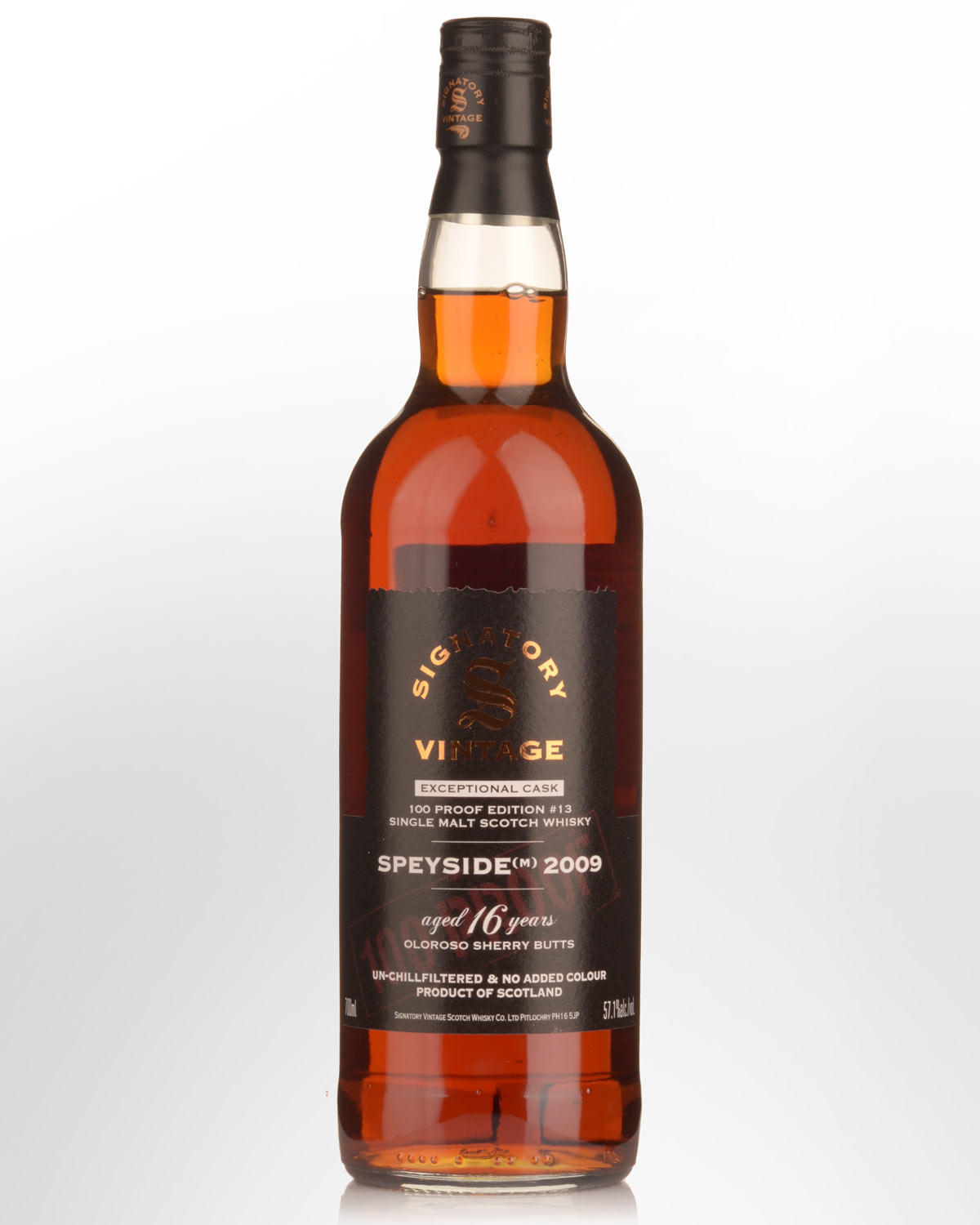 2009 Signatory Vintage Speyside (M) 16 Year Old 100 Proof Edition #13 Exceptional Cask Single Malt Scotch Whisky (700ml)