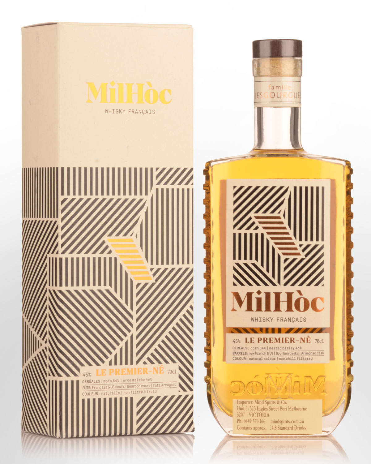 Milhoc Le Premier-ne Single Grain French Whisky (700ml)