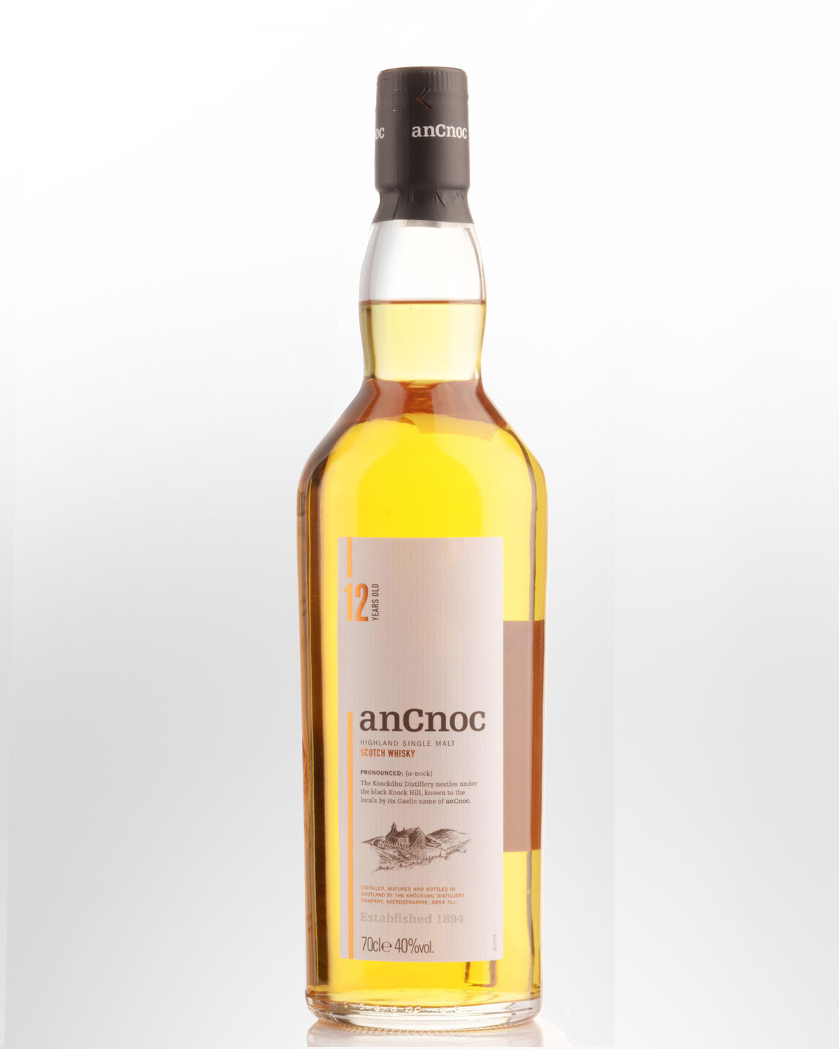 AnCnoc 12 Year Old Single Malt Scotch Whisky (700ml) - NO GIFT BOX