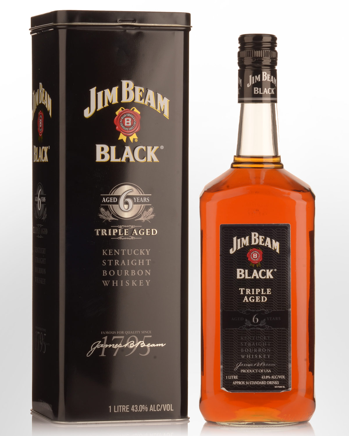 Jim Beam Black Triple Aged Bourbon Whiskey, Whisky Américain 43