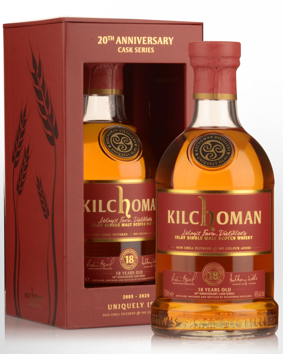 Kilchoman 18 Year Old 20th Anniversary Cask Series Ex-Bourbon Barrels Single Malt Scotch Whisky (700ml)