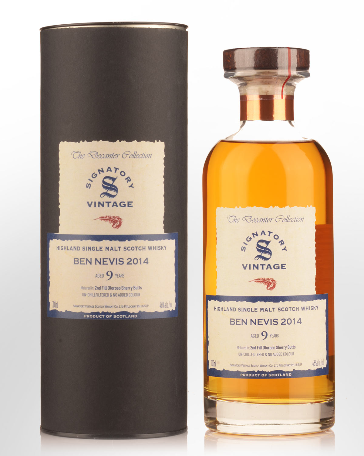 2014 Signatory Vintage Ben Nevis 9 Year Old Decanter Collection Single Malt Scotch Whisky (700ml)