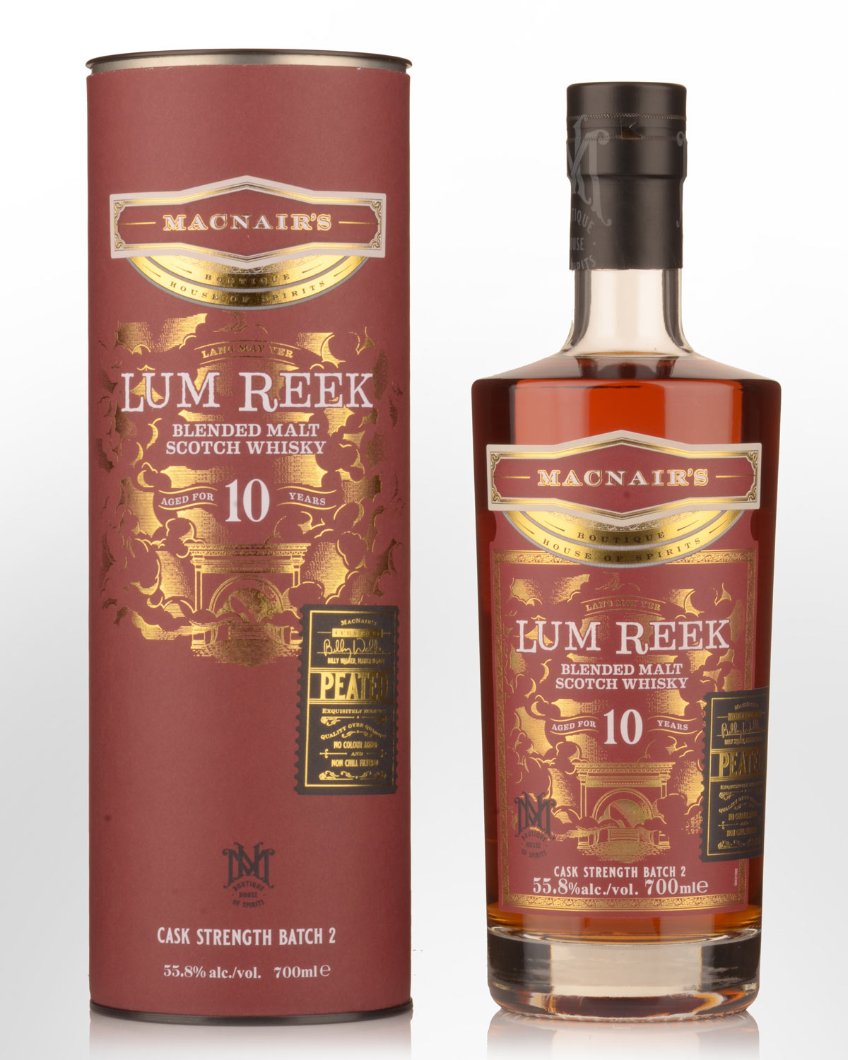 MacNair’s Lum Reek 10 Year Old Cask Strength Batch 2 Blended Malt Scotch Whisky (700ml)