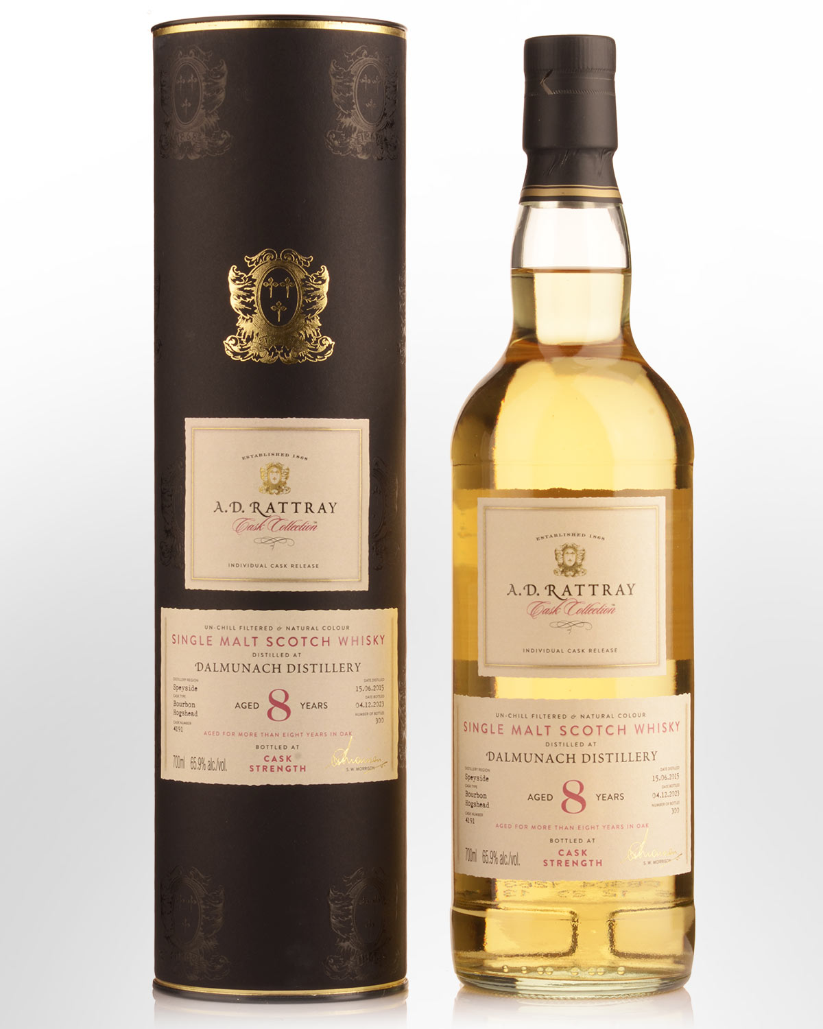 2015 A.D. Rattray Cask Collection Dalmunach 8 Year Old Cask Strength Single Malt Scotch Whisky (700ml)
