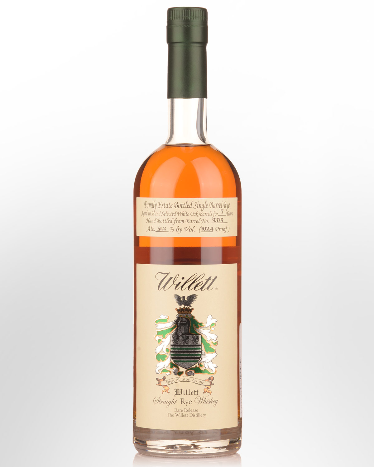 Willett Family Estate Single Barrel Rare Release (Barrel 9379) Cask Strength 7 Year Old Straight Rye Whiskey (700ml)