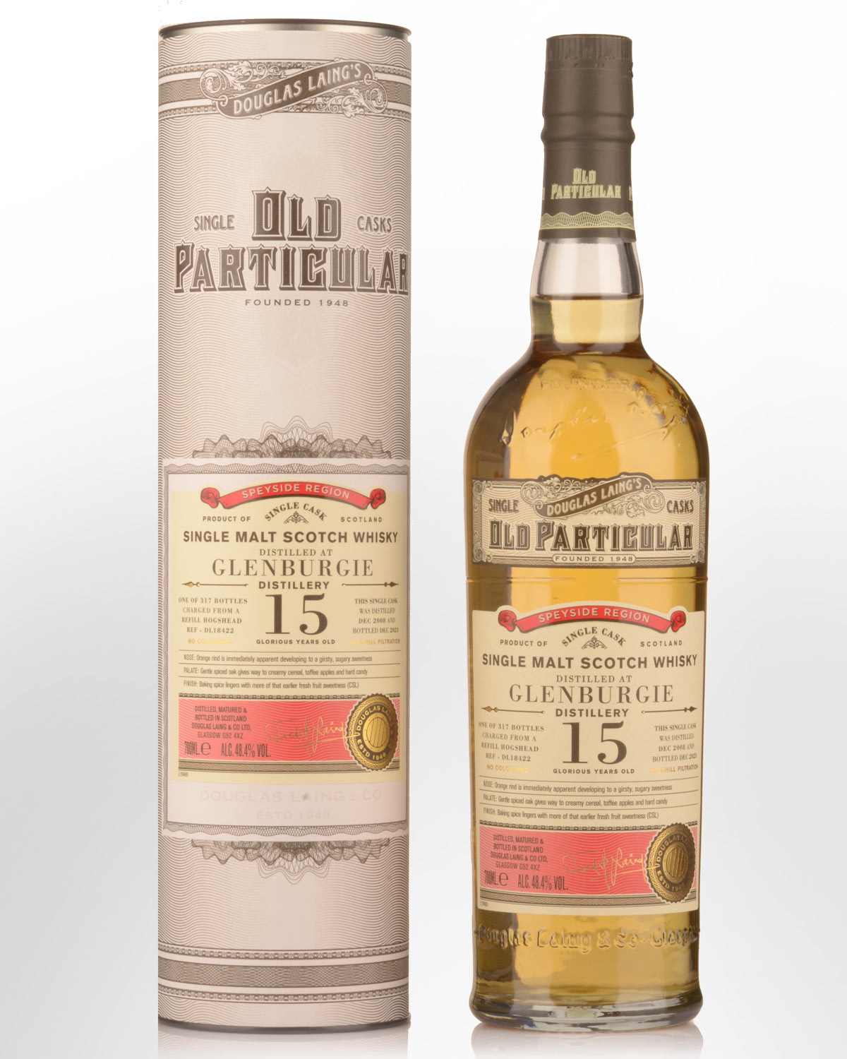 2008 Douglas Laing & Co. Old Particular Single Cask Glenburgie 15 Year Old Single Malt Scotch Whisky (700ml)