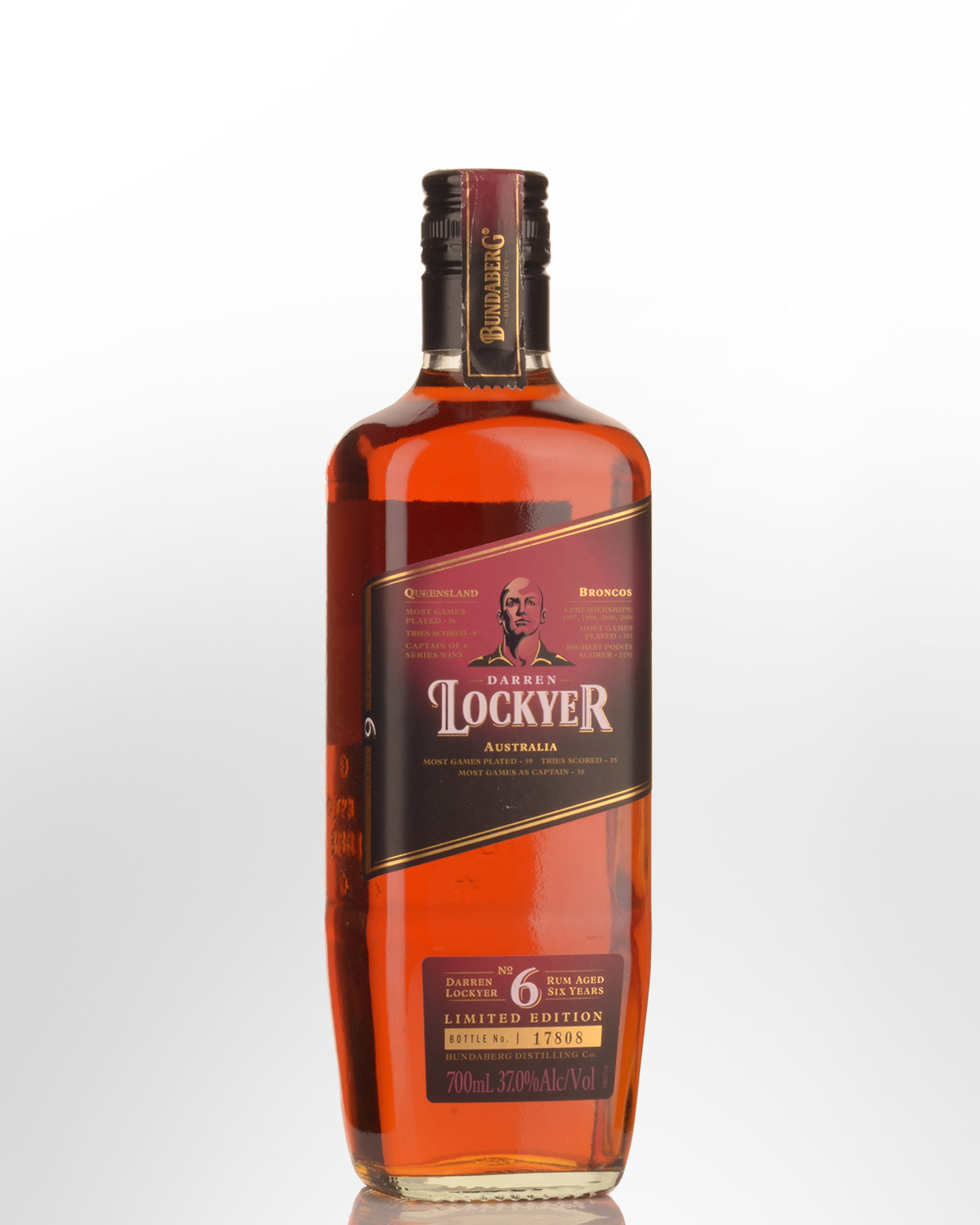 Bundaberg Darren Lockyer 6 Year Old Rum (700ml)