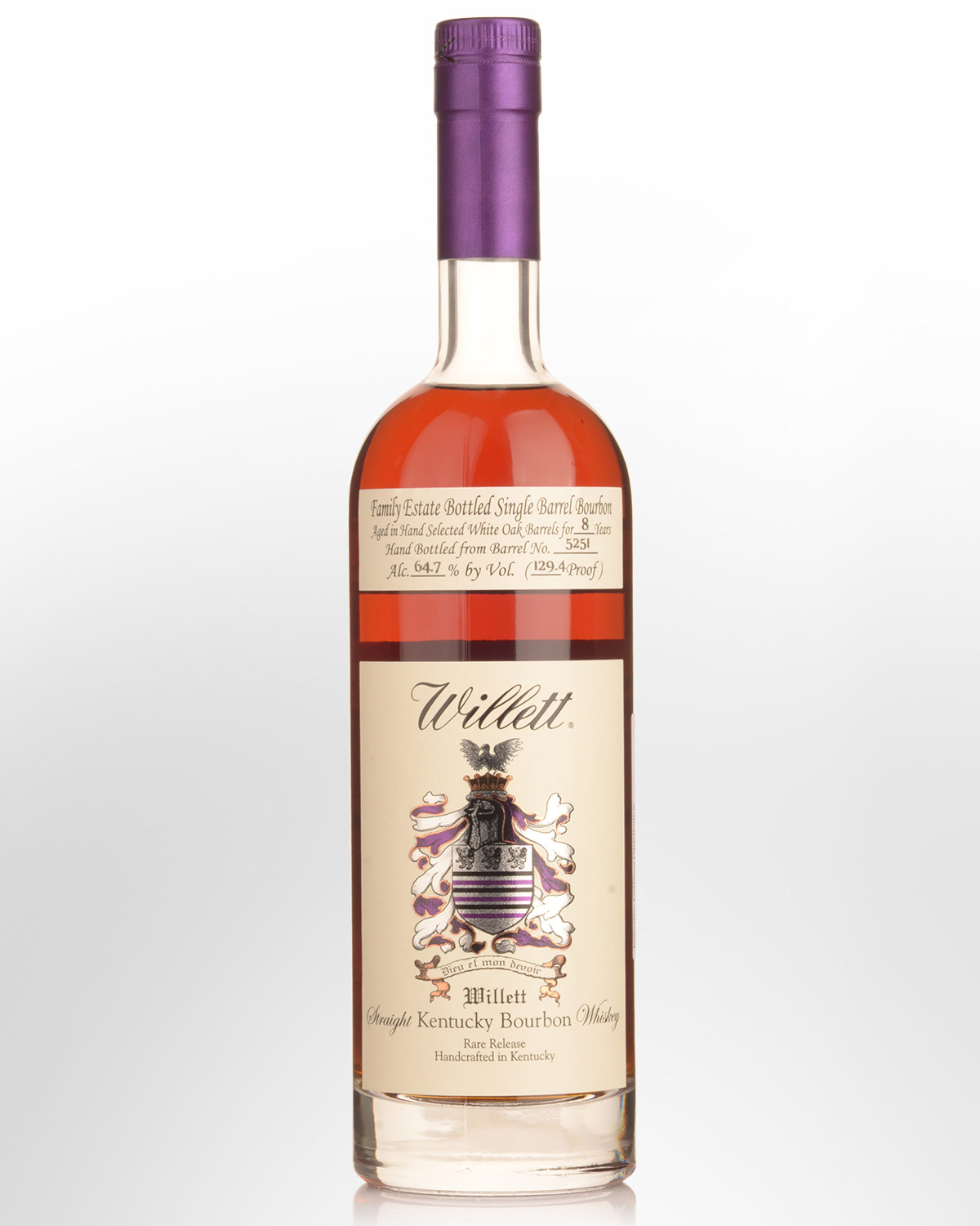 Willett Family Estate Single Barrel Rare Release (Barrel 5251) Cask Strength 8 Year Old Straight Bourbon Whiskey (700ml)