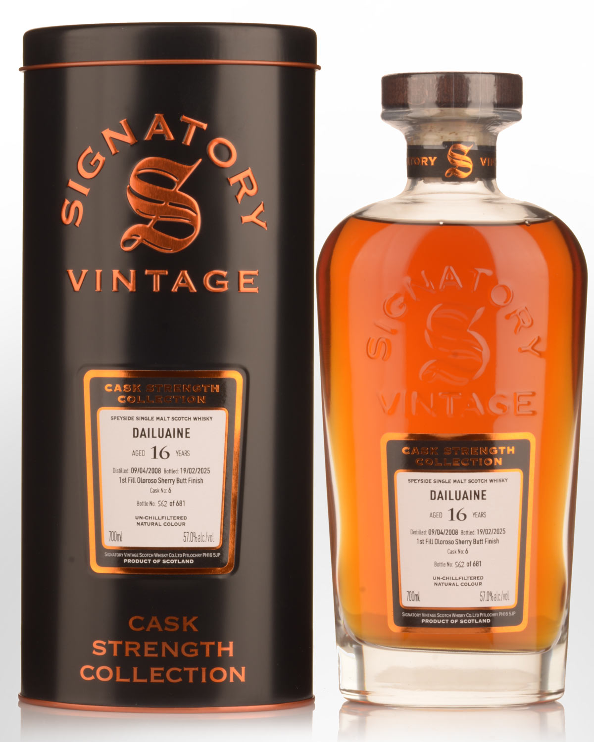 2008 Signatory Vintage Dailuaine 16 Year Old Cask Strength Single Malt Scotch Whisky (700ml)