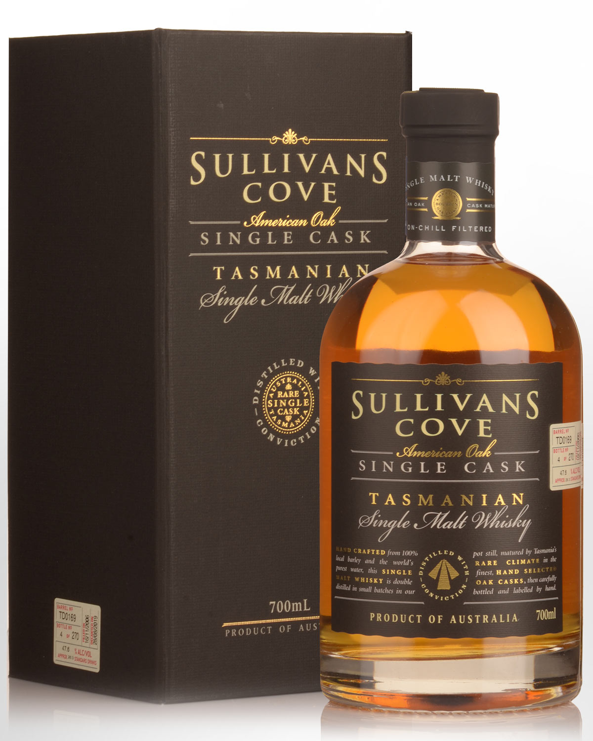 Sullivans Cove Single Cask American Oak Barrel TD0169 Single Malt Australian Whisky (700ml)