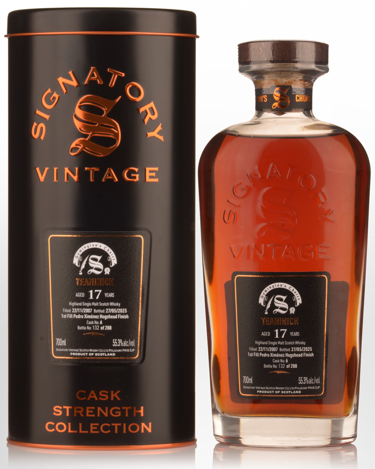 2007 Signatory Vintage Teaninich 17 Year Old Symington's Choice Cask Strength Single Malt Scotch Whisky (700ml)
