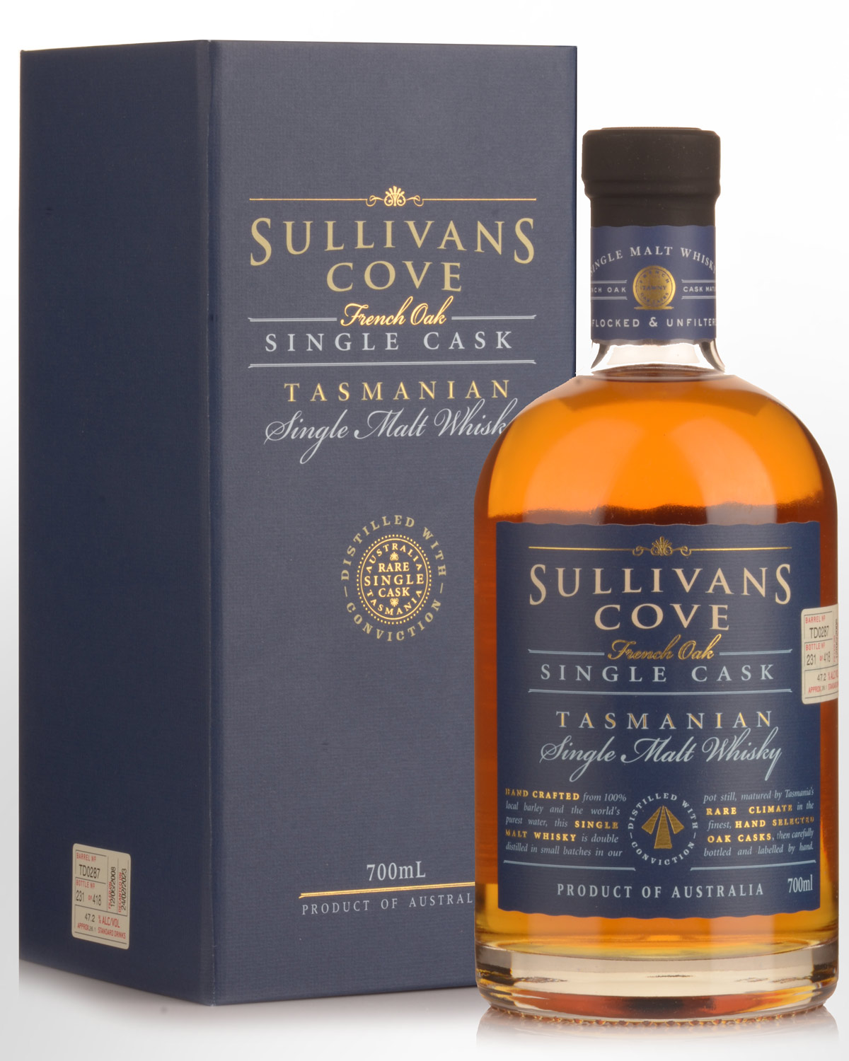 Sullivans Cove Single Cask French Oak Barrel TD0287 Single Malt Australian Whisky (700ml)