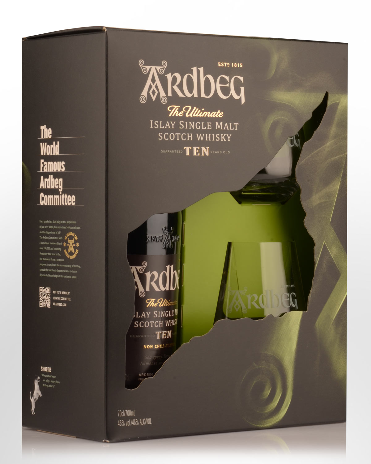 Ardbeg 10 Year Old Single Malt Scotch Whisky (700ml) - Gift Pack with 2 Glasses