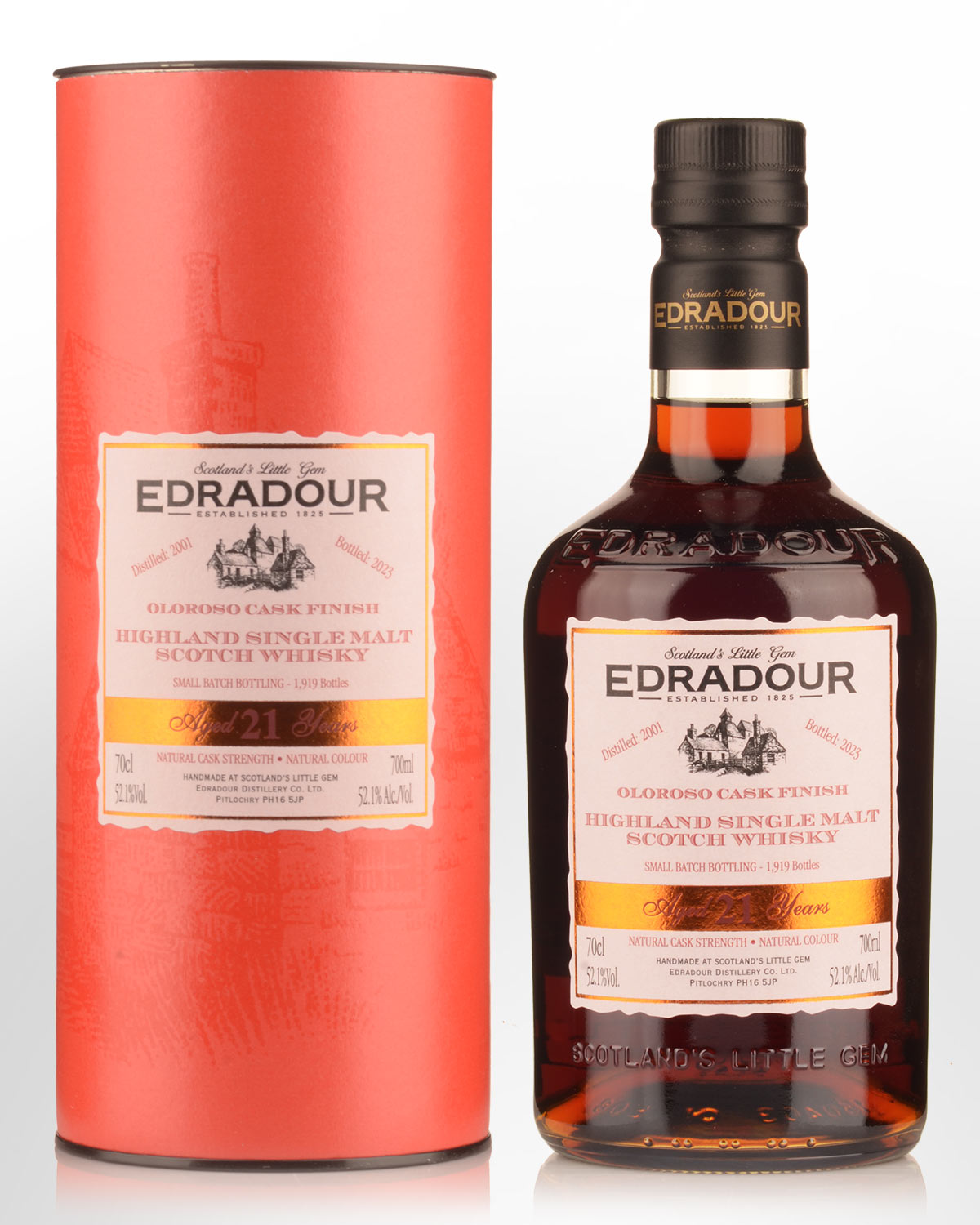 2001 Edradour Oloroso Cask Finish 21 Year Old Cask Strength Single Malt Scotch Whisky (700ml)